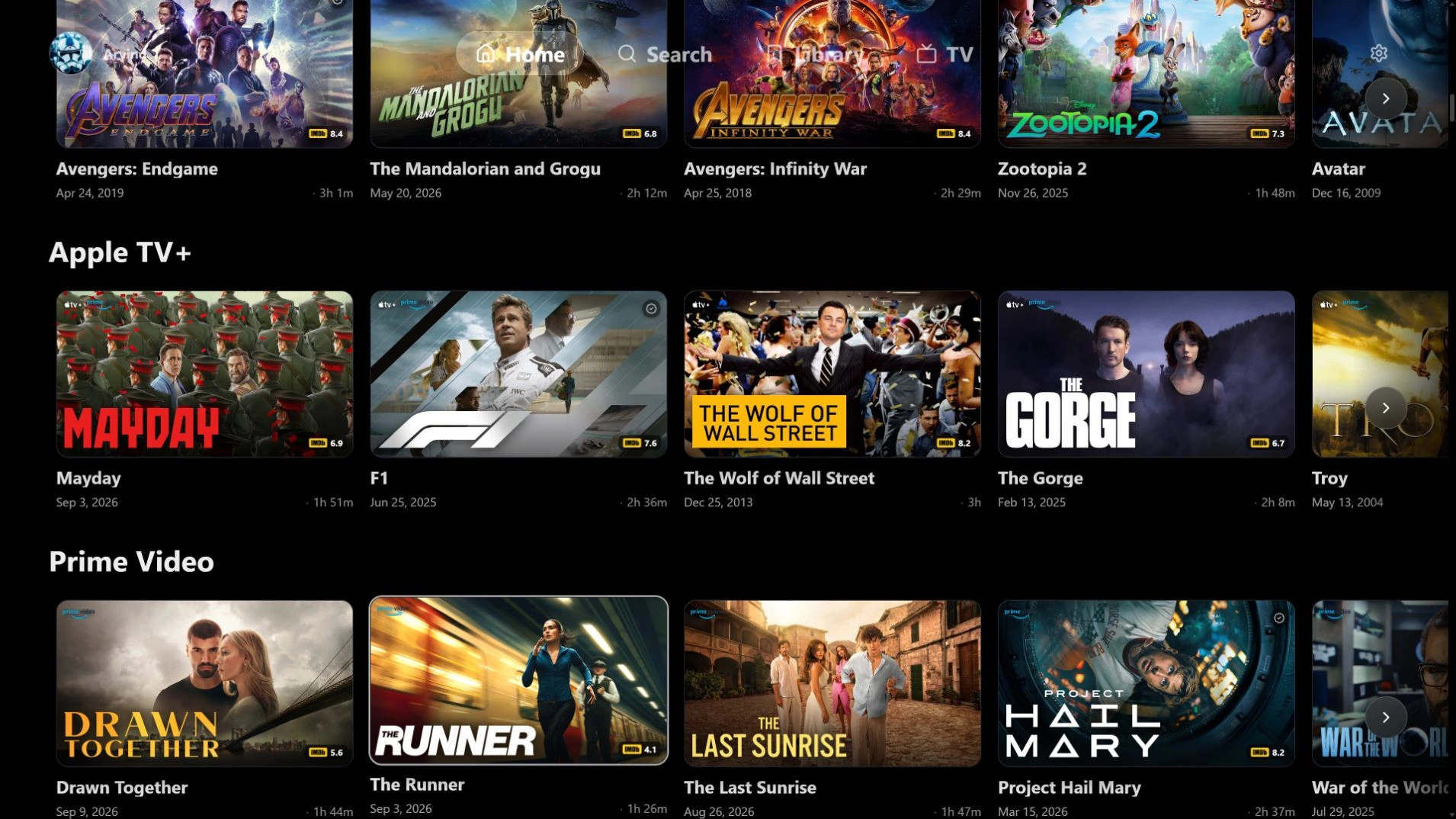 ARVIO 2.0 · Web · Apple TV+ · Prime Video